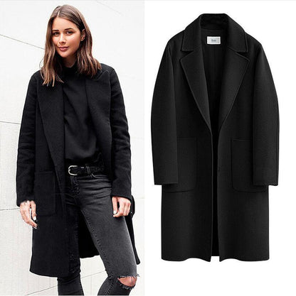 Autumn And Winter Reversible Woolen Coat Women