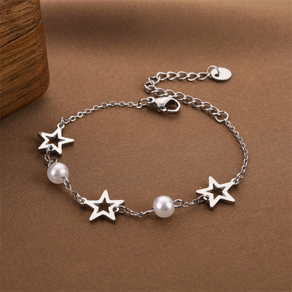 Xingyue Zircon Pearl Titanium Steel Bracelet Female Niche