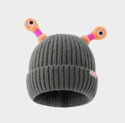 2 New Cute Luminous Autumn And Winter Warm Ear Protection Wool Korean Cartoon Fashion All-matching Knitted Hat