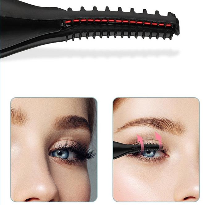 Heated Eyelash Curling Wand Before and After Use