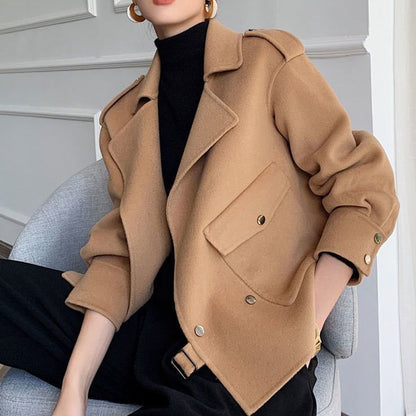 Korean Style Double-faced Woolen Goods Cashmere Coat