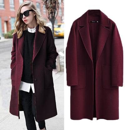 Autumn And Winter Reversible Woolen Coat Women