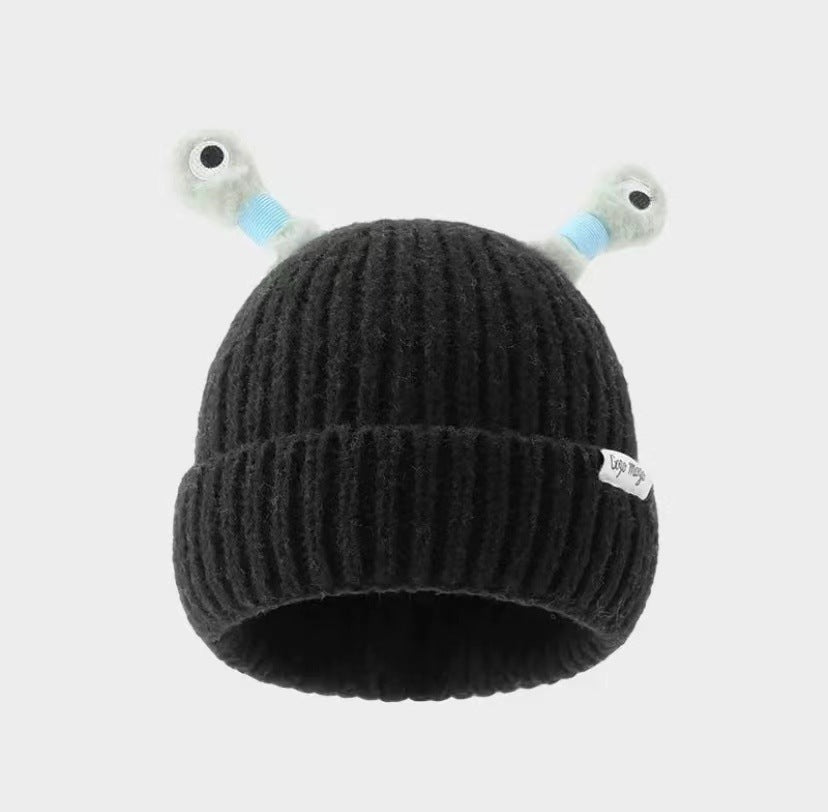 2 New Cute Luminous Autumn And Winter Warm Ear Protection Wool Korean Cartoon Fashion All-matching Knitted Hat