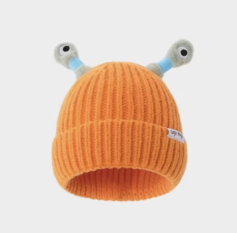 2 New Cute Luminous Autumn And Winter Warm Ear Protection Wool Korean Cartoon Fashion All-matching Knitted Hat